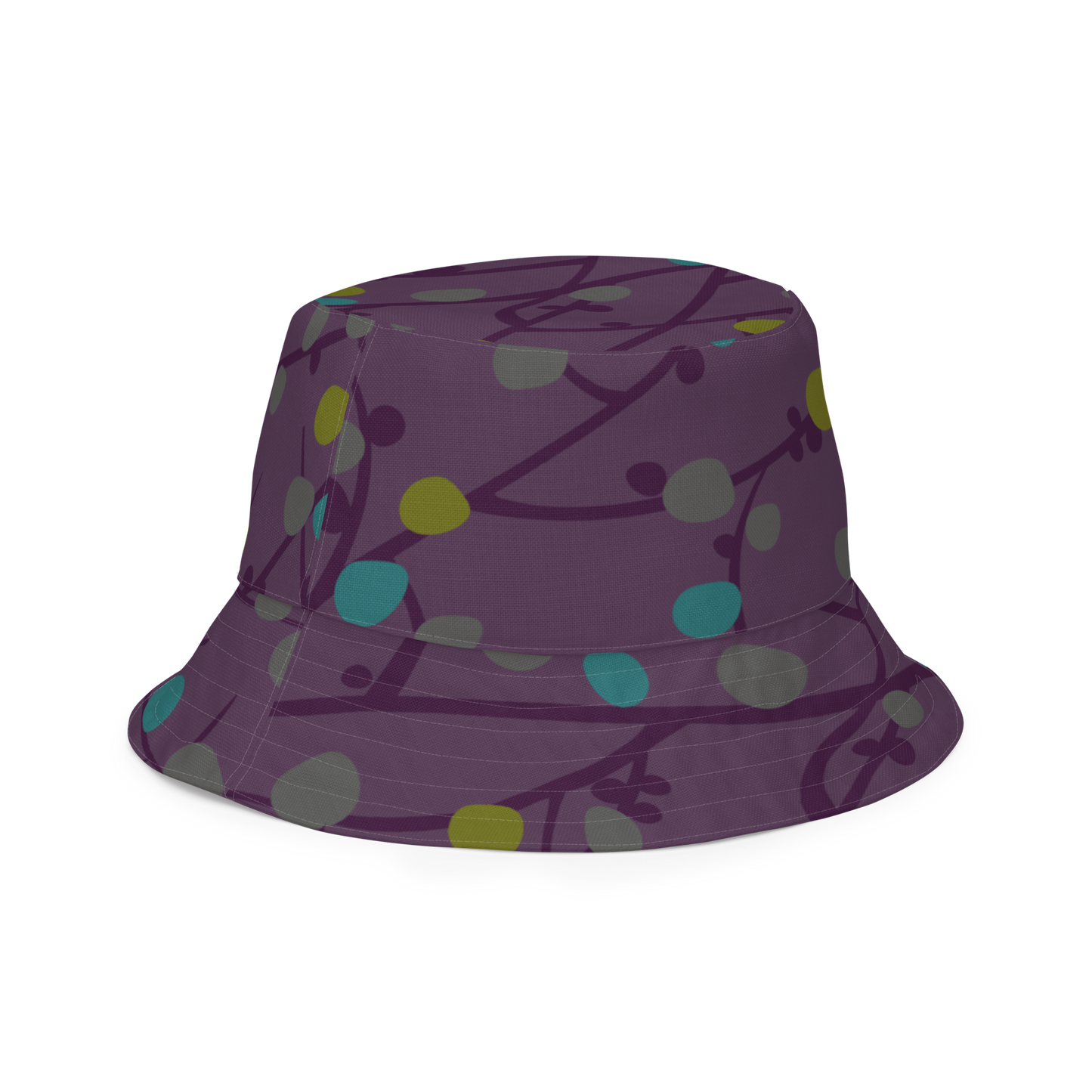 Annaluna Purple & Vintage Dots Black Reversible bucket hat