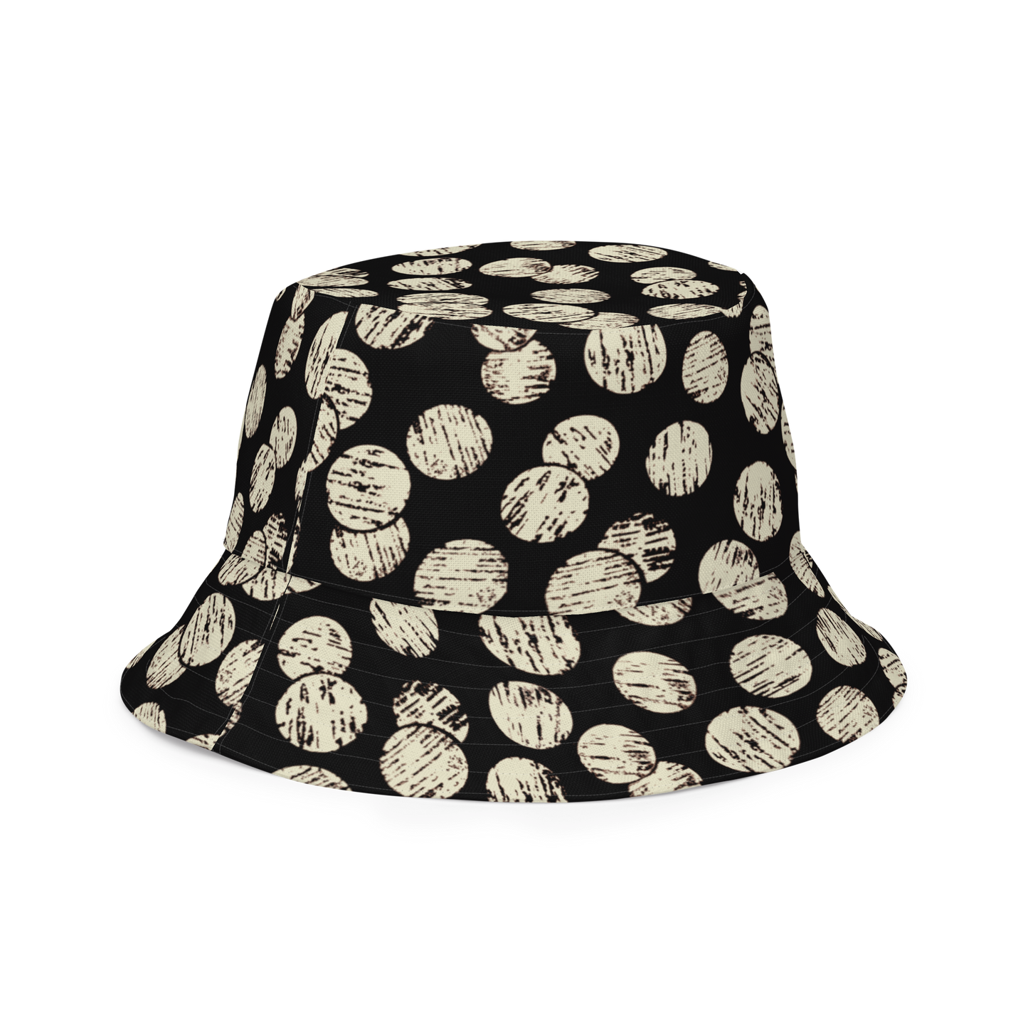 Annaluna Purple & Vintage Dots Black Reversible bucket hat