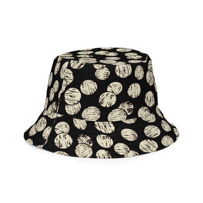 Annaluna Purple & Vintage Dots Black Reversible bucket hat