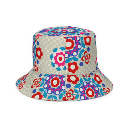 Flower wheel & Goldfish Reversible bucket hat