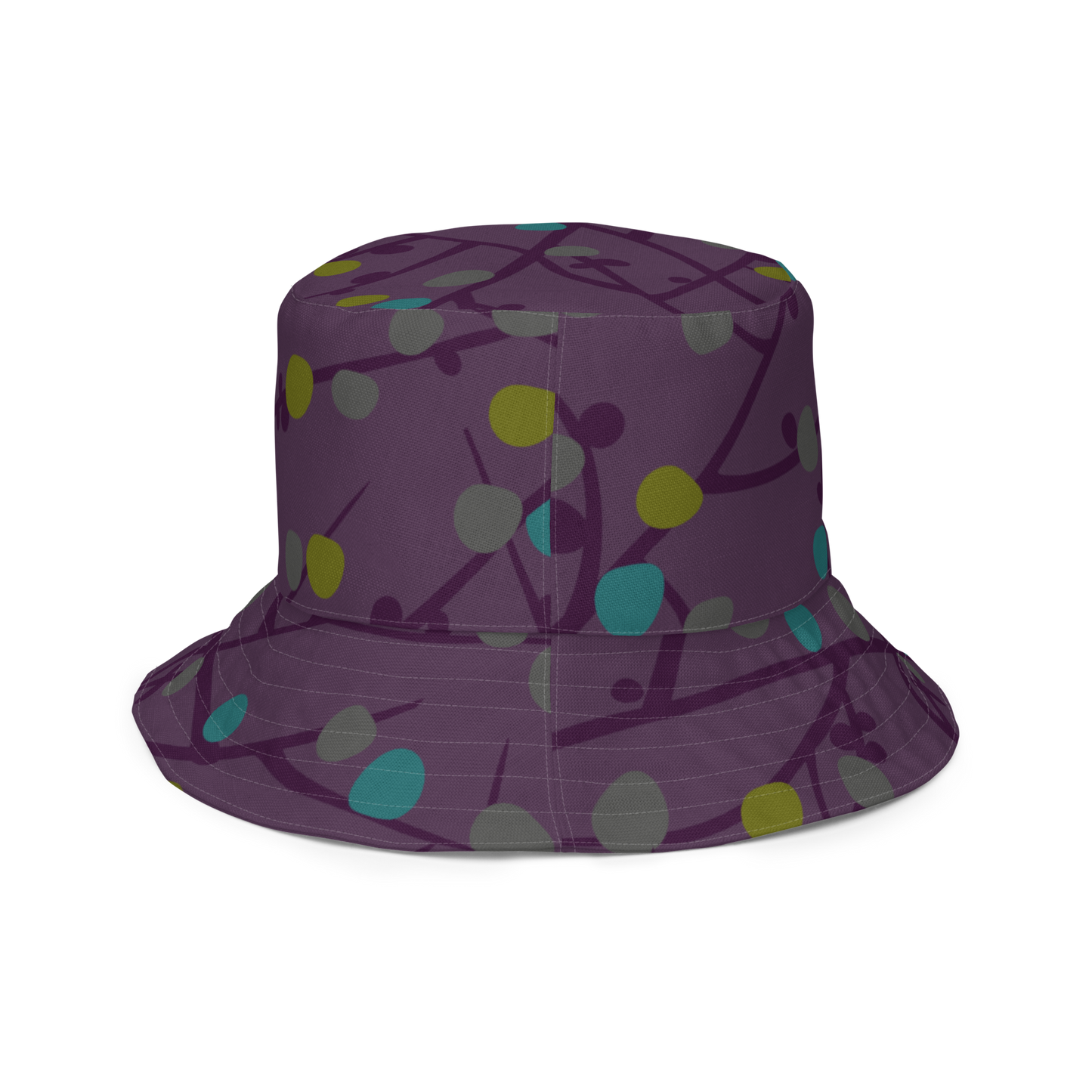 Annaluna Purple & Vintage Dots Black Reversible bucket hat