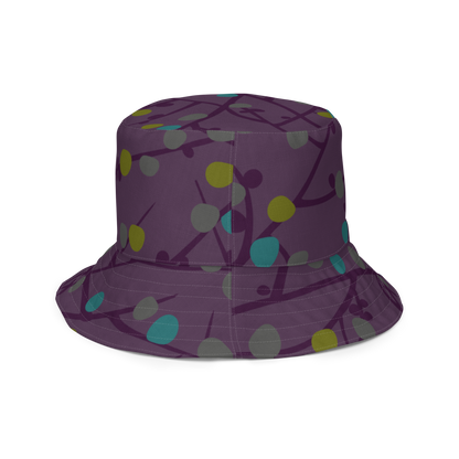 Annaluna Purple & Vintage Dots Black Reversible bucket hat