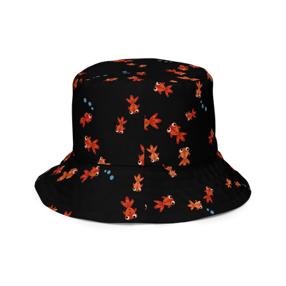 Flower wheel & Goldfish Reversible bucket hat