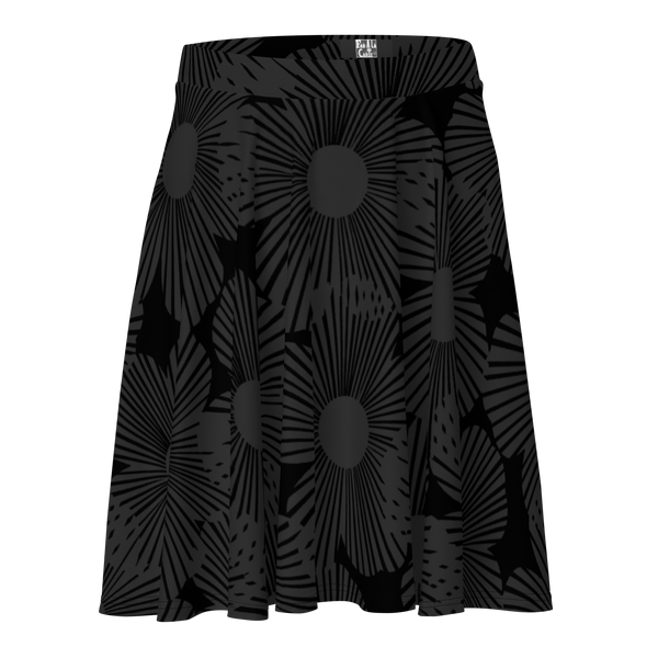 Diddy Flower Skater Skirt - Black
