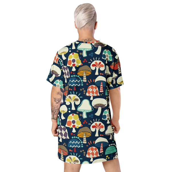 Mushroom T-shirt dress / Navy