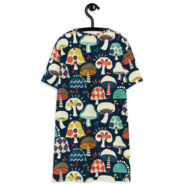 Mushroom T-shirt dress / Navy