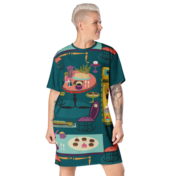 T-shirt dress - Tea Party / Jade