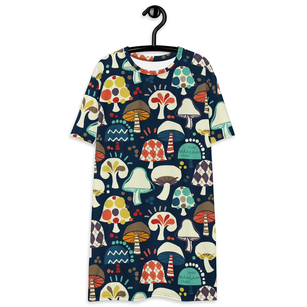 Mushroom T-shirt dress / Navy