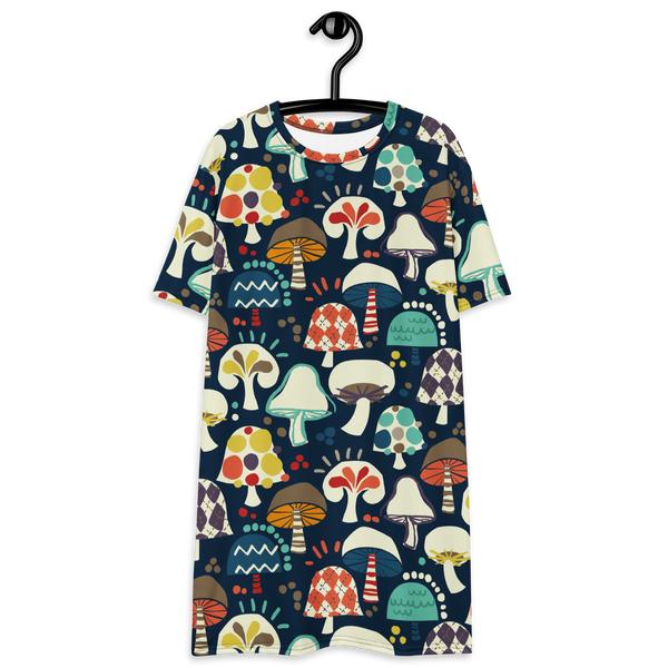 Mushroom T-shirt dress / Navy