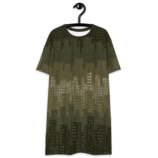Cityscape T-shirt dress - Khaki