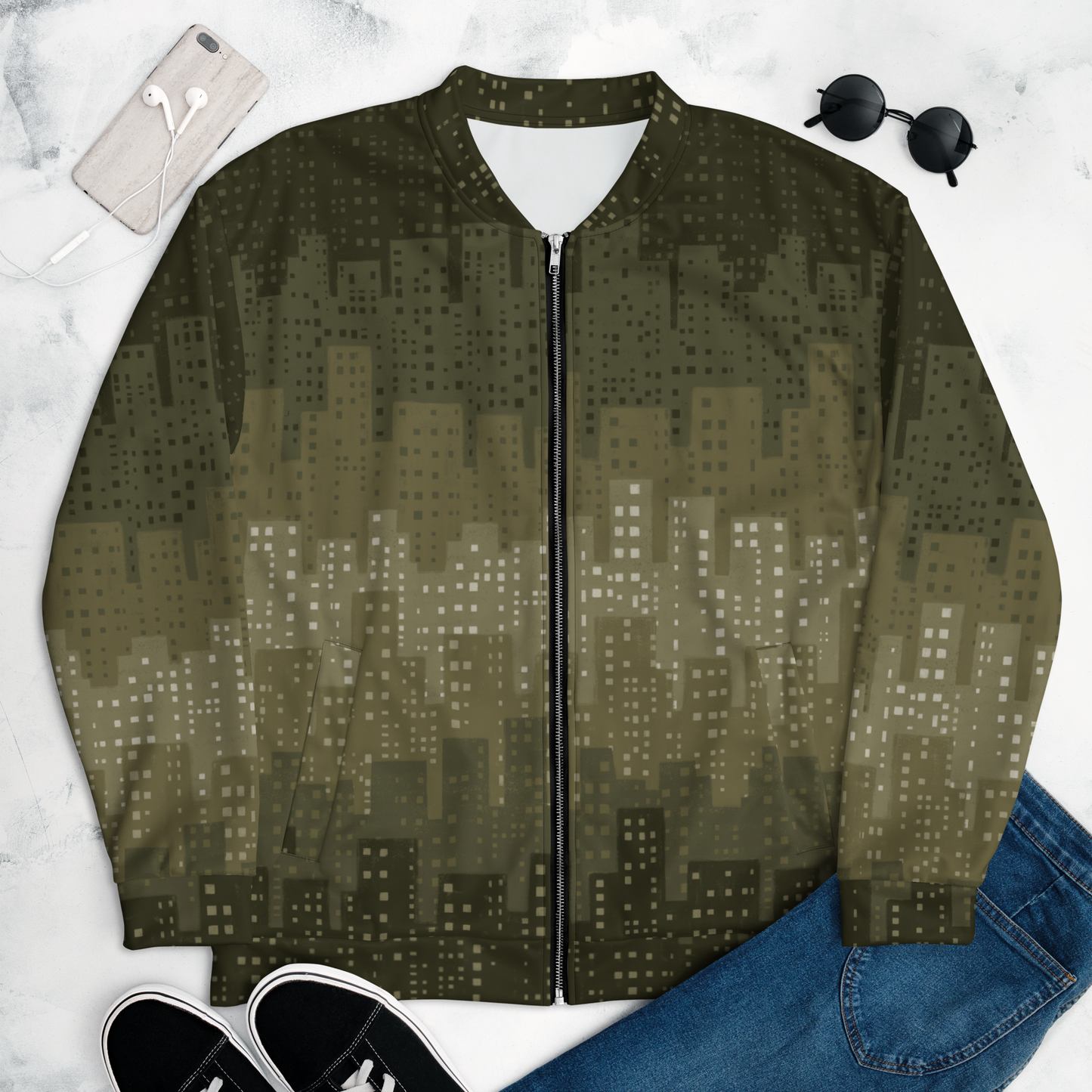 Cityscape Unisex Bomber Jacket