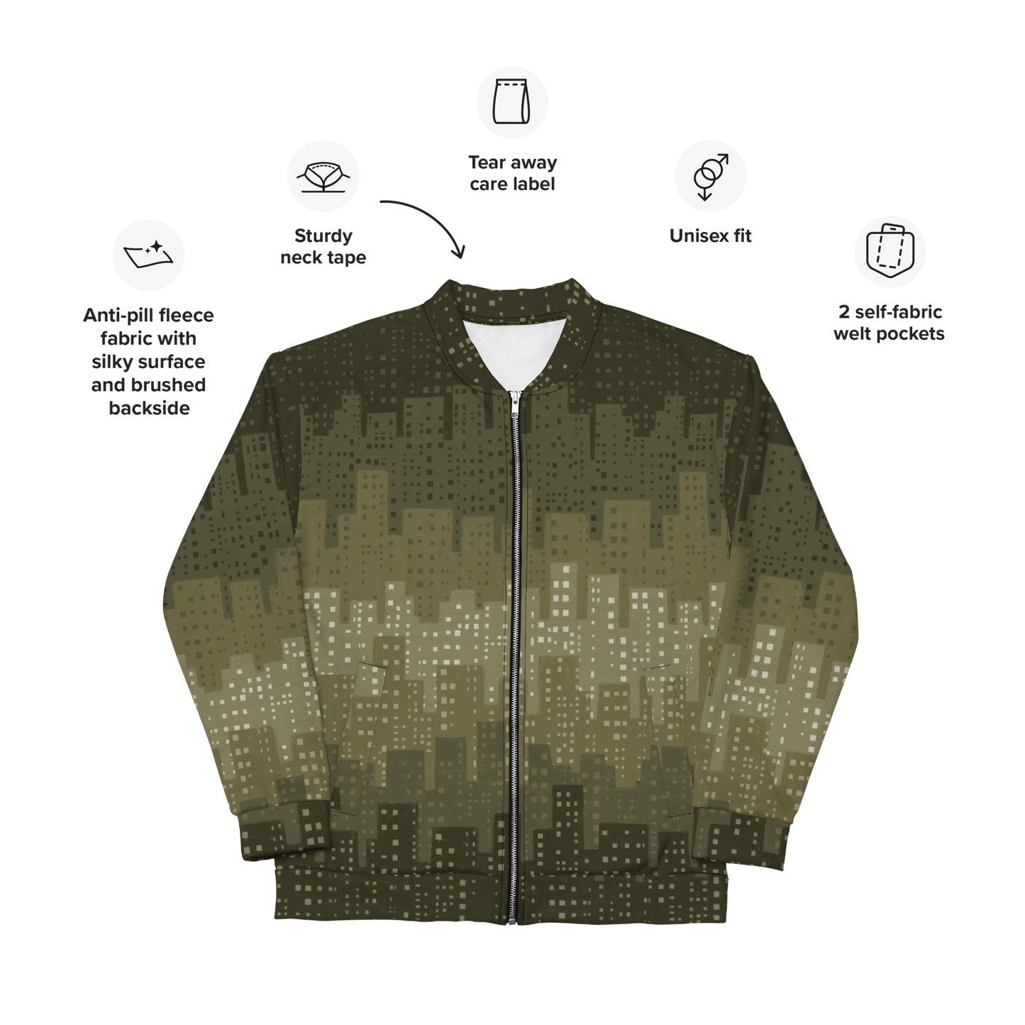 Cityscape Unisex Bomber Jacket