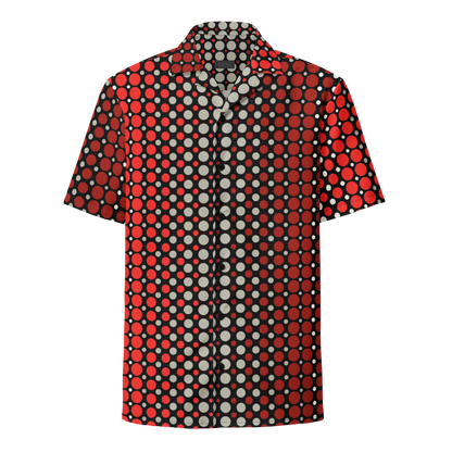 Ombre Dots Red Unisex button shirt