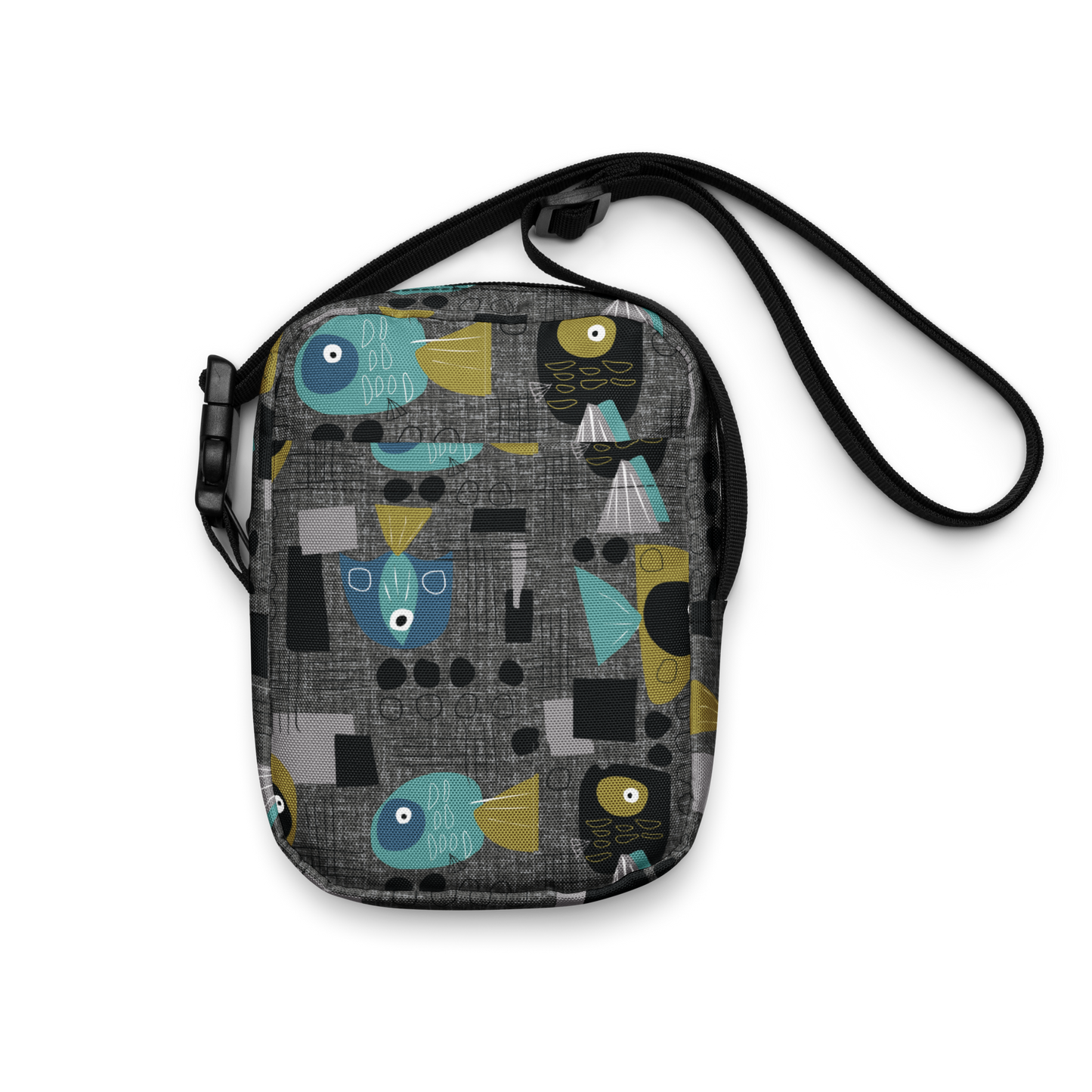 Funky Fish Black Utility crossbody bag