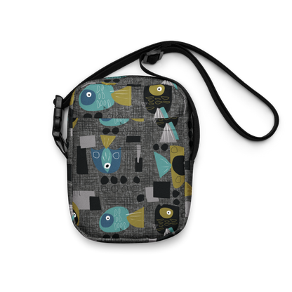 Funky Fish Black Utility crossbody bag