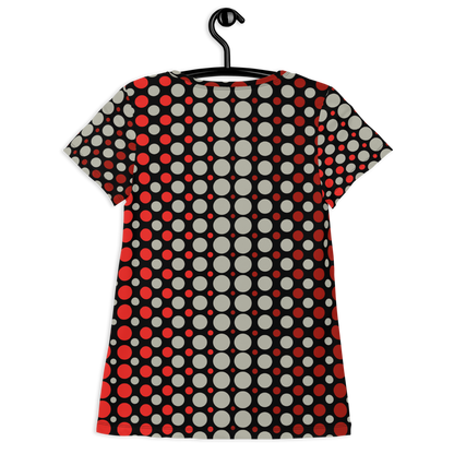 Ombre Dots Athletic T-shirts - Red