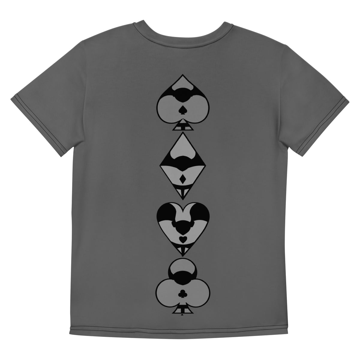 Youth crew neck t-shirt / Play card - Dark Gray