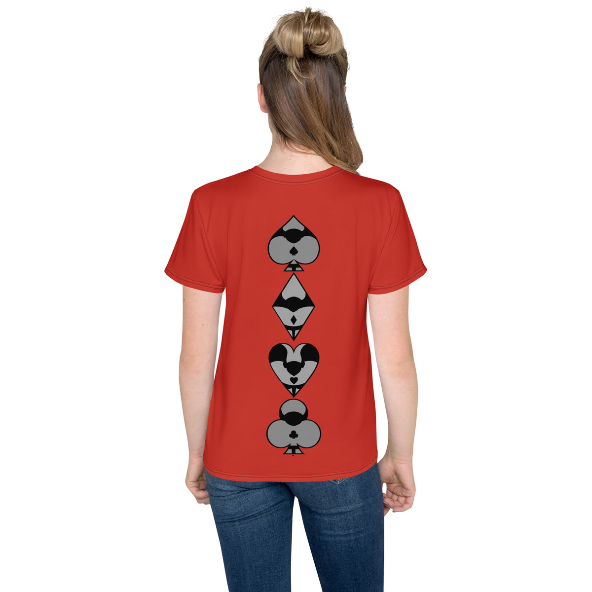Youth crew neck t-shirt / Play card - Red