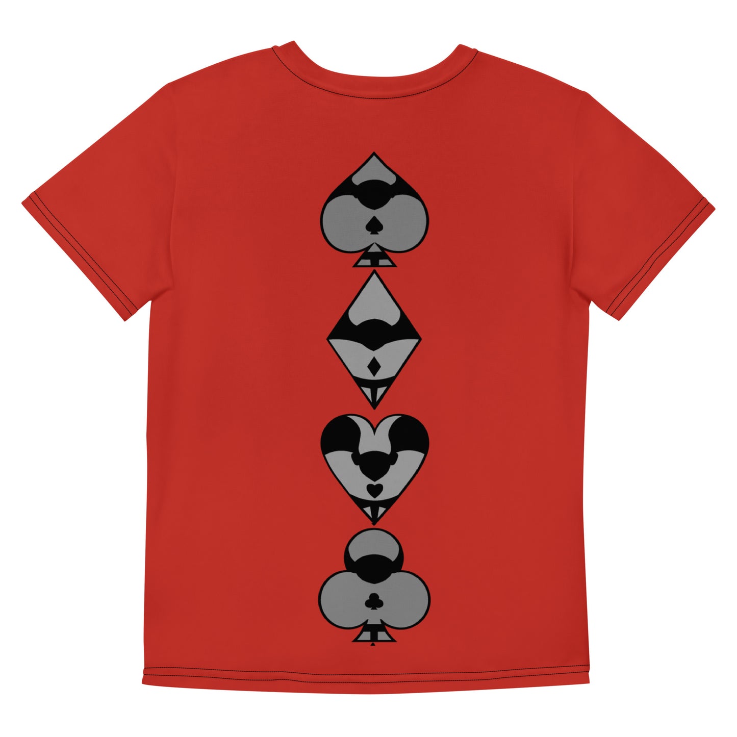 Youth crew neck t-shirt / Play card - Red