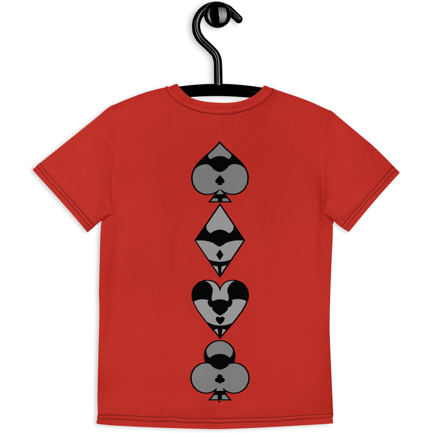 Youth crew neck t-shirt / Play card - Red