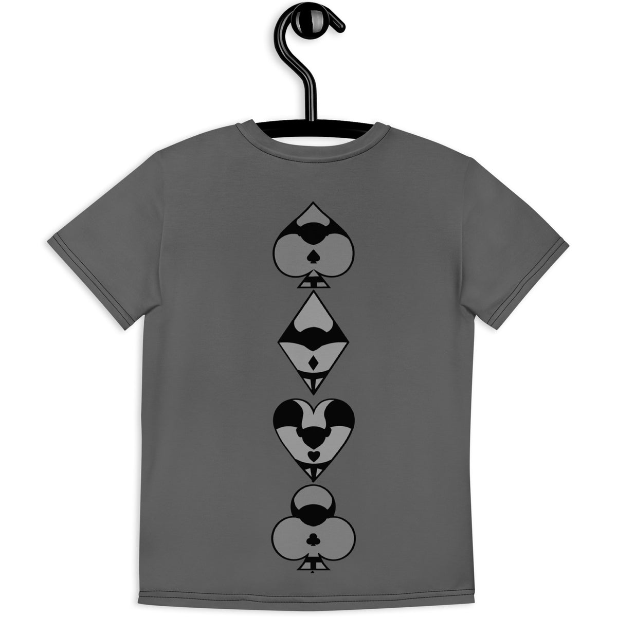 Youth crew neck t-shirt / Play card - Dark Gray