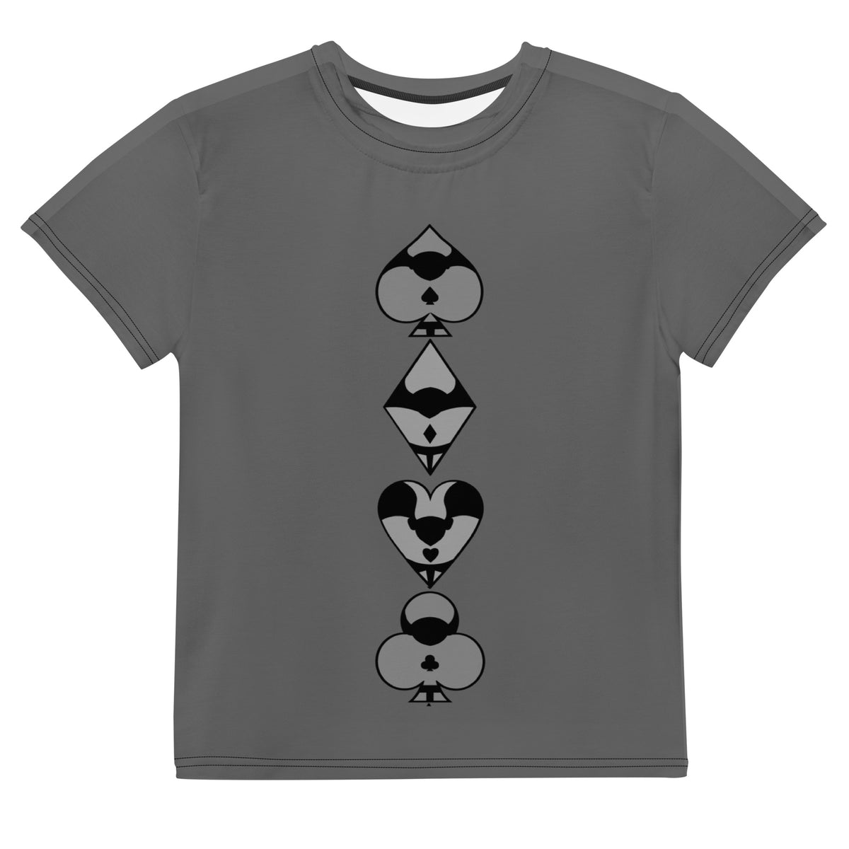 Youth crew neck t-shirt / Play card - Dark Gray