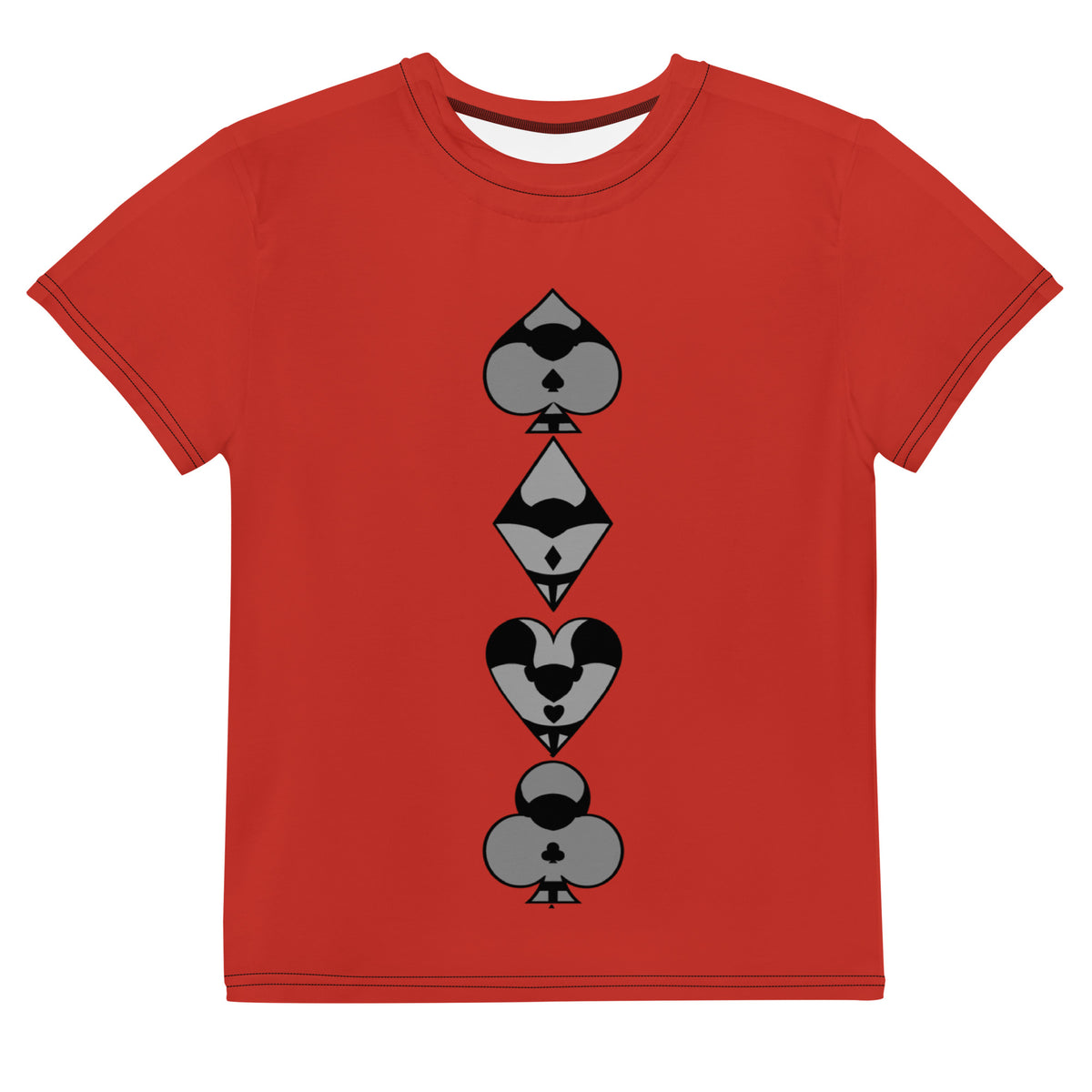Youth crew neck t-shirt / Play card - Red