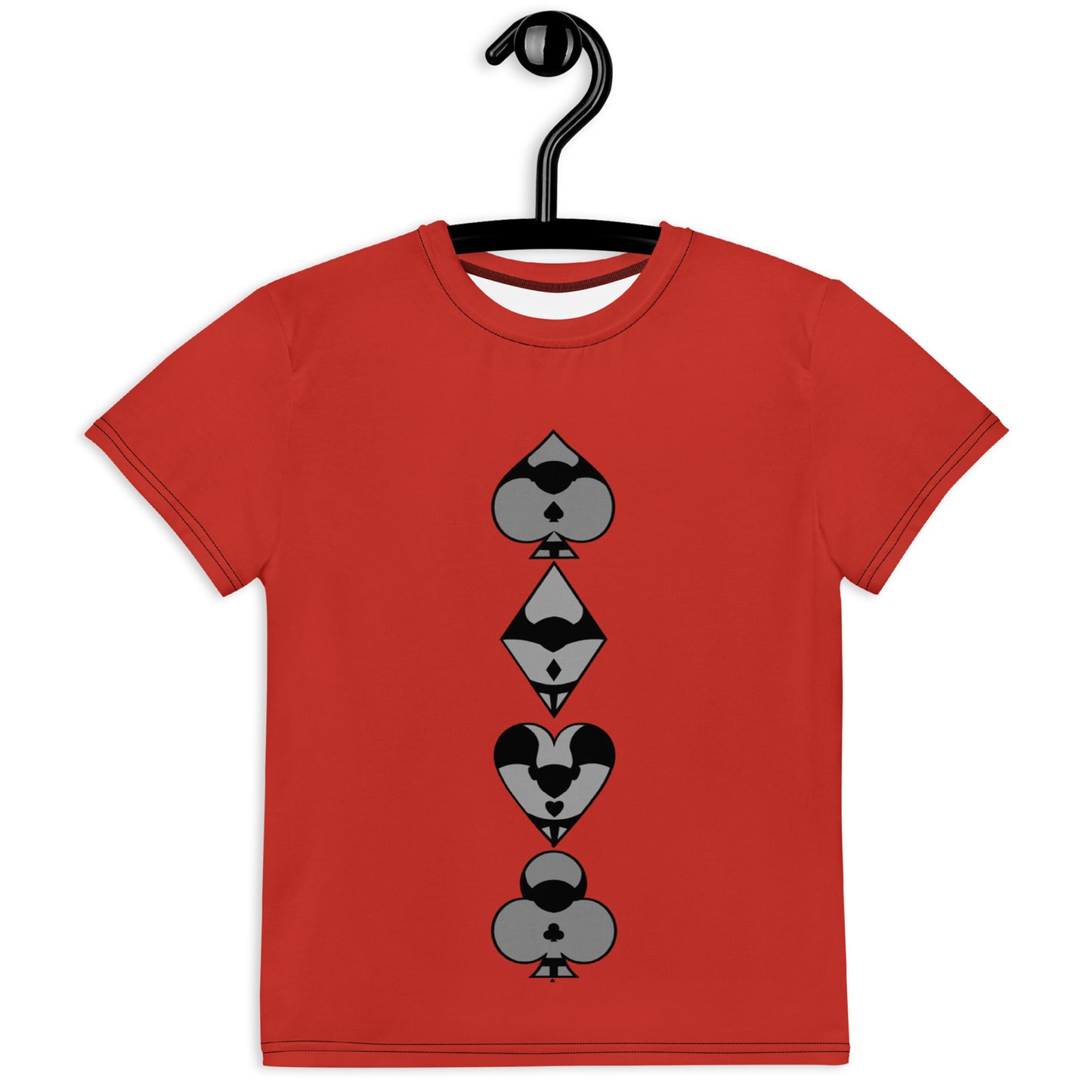 Youth crew neck t-shirt / Play card - Red
