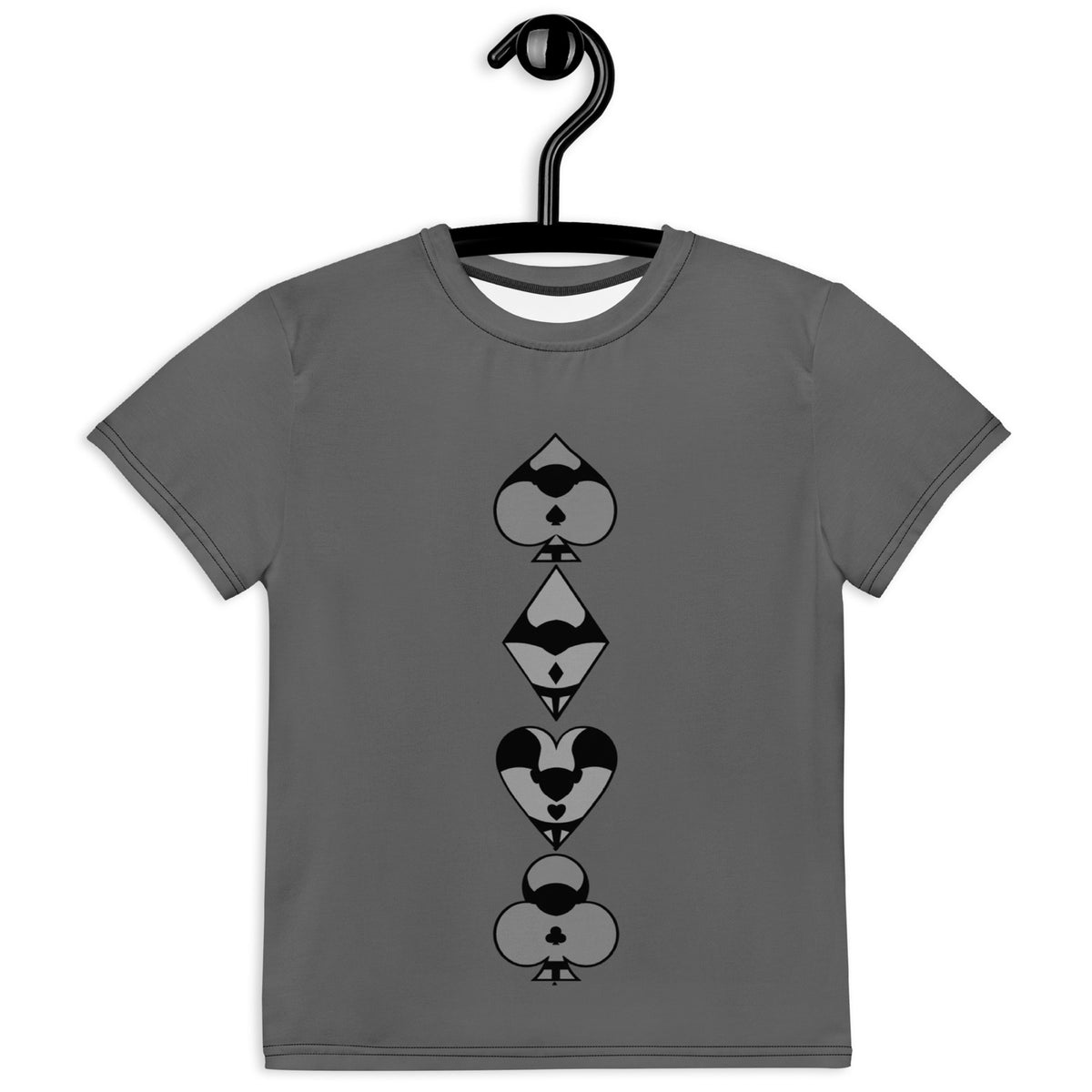Youth crew neck t-shirt / Play card - Dark Gray