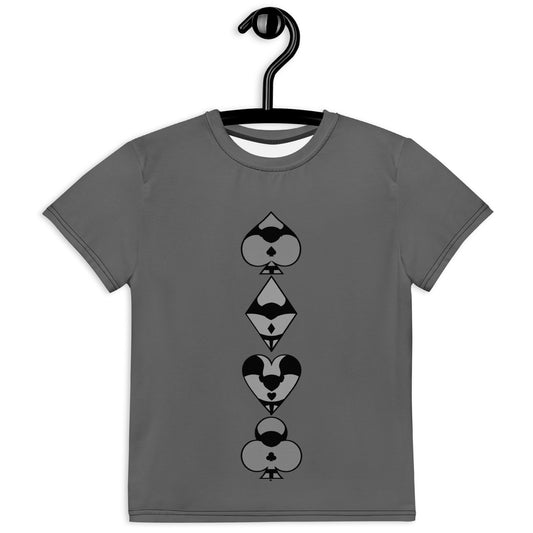 Youth crew neck t-shirt / Play card - Dark Gray