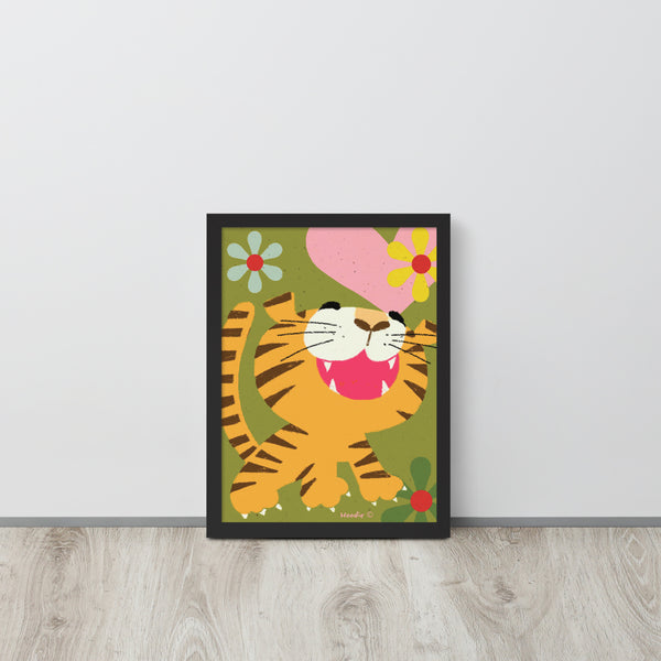 Framed poster - Smiley Tiger