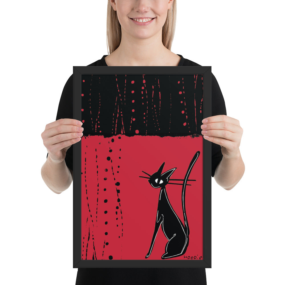Helper Cat on Red