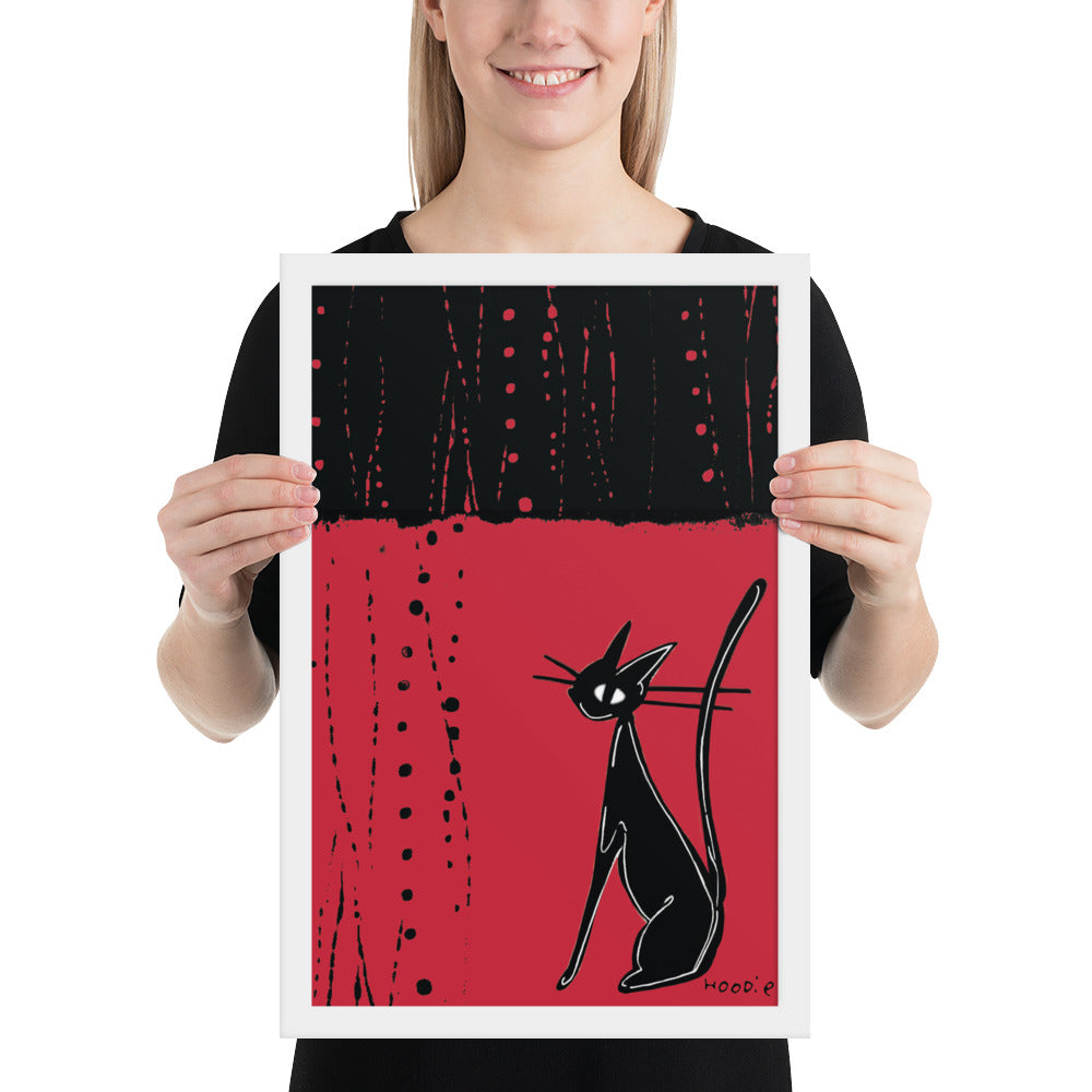 Helper Cat on Red