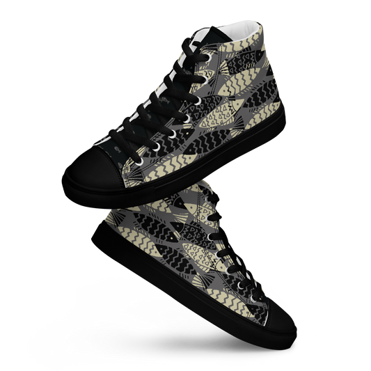 Fishing day high top canvas shoes