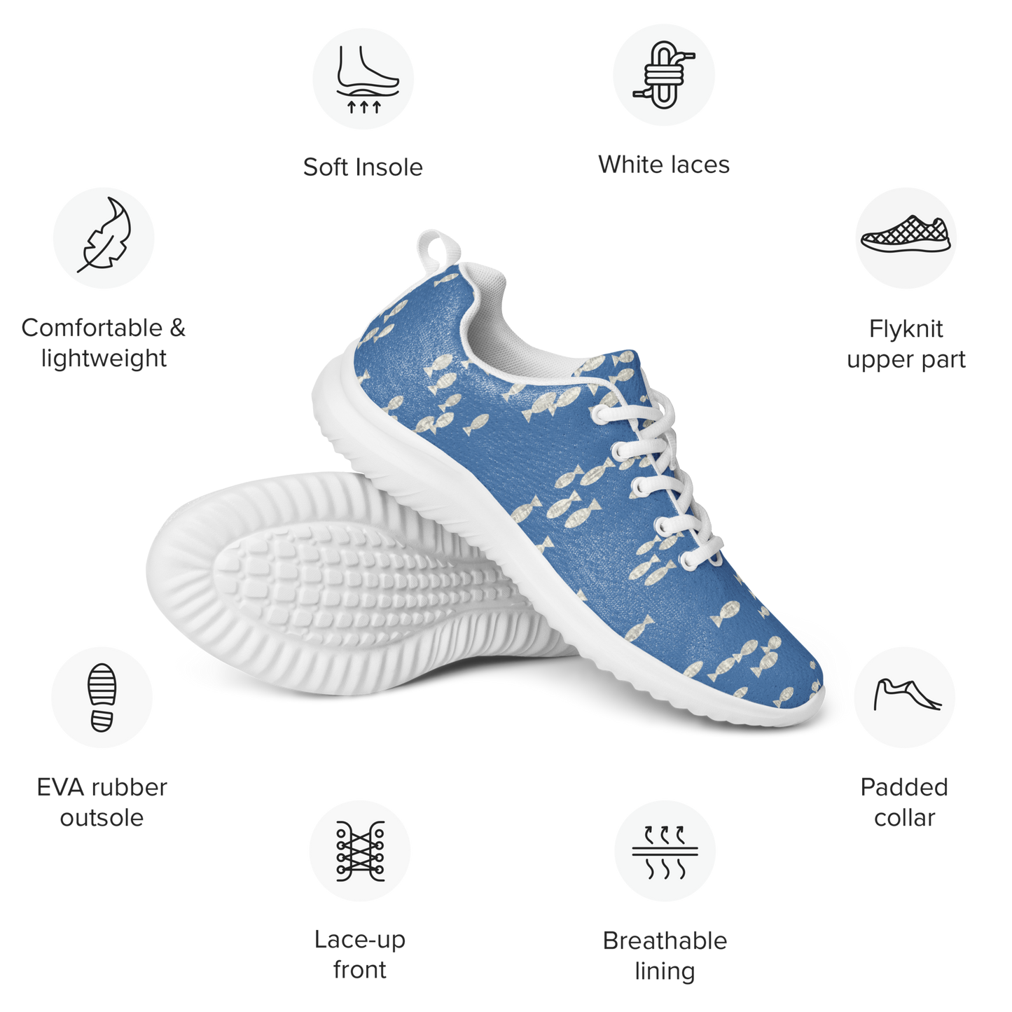 Little fish Blue women athletic shoes