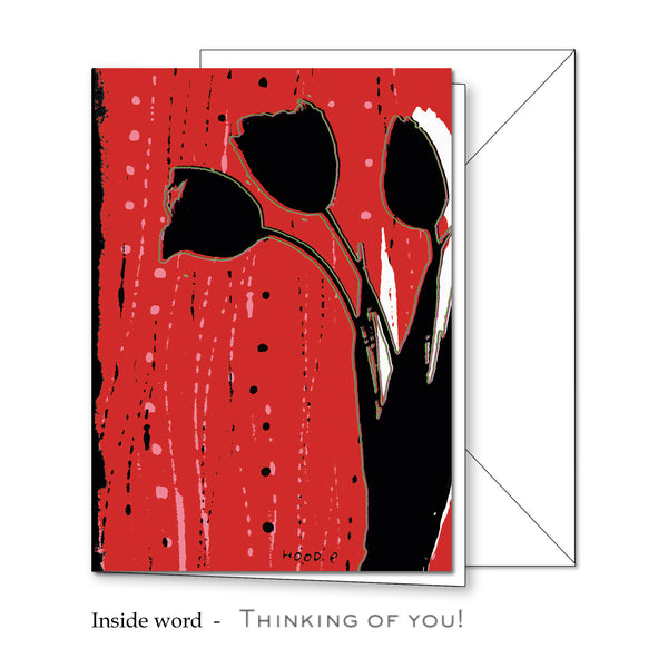 Flower Silhoutte Greeting Card 4 x 5 11/16
