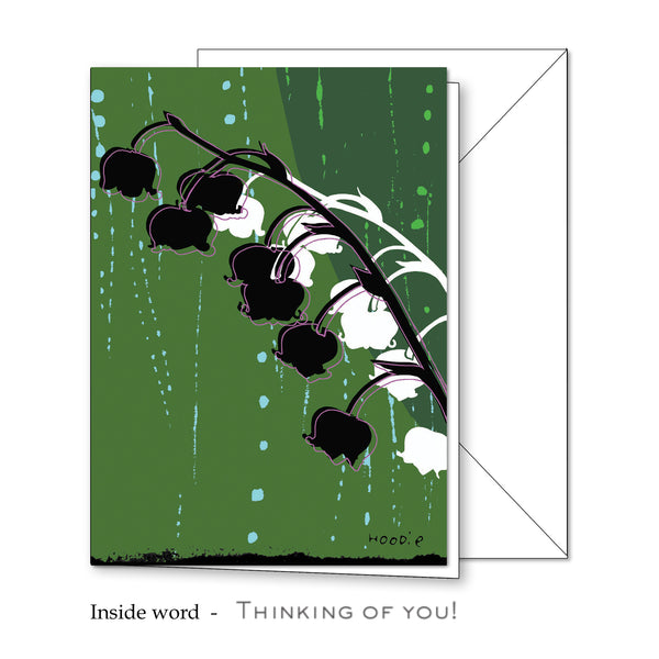 Flower Silhoutte Greeting Card 4 x 5 11/16