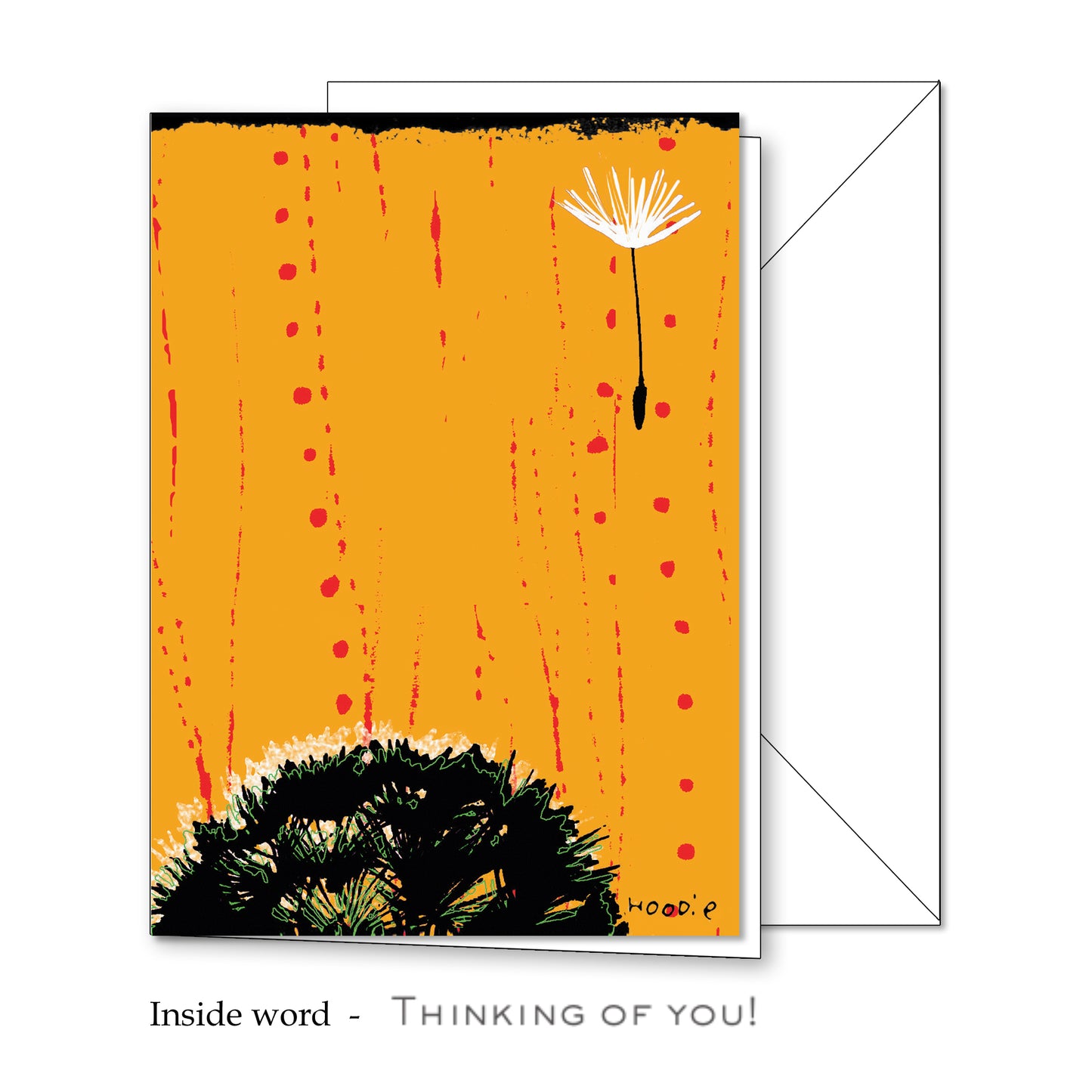 Flower Silhoutte Greeting Card 4 x 5 11/16