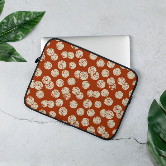 Vintage Dots Laptop Sleeve - Red