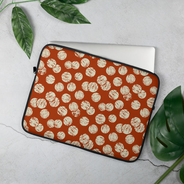 Vintage Dots Laptop Sleeve / Red